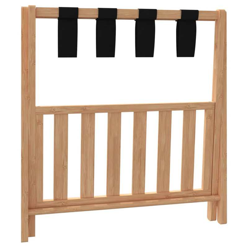 Foldable Bamboo Luggage Rack with Storage Shelves