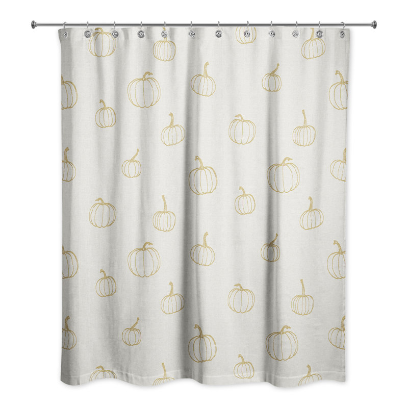 Ensemble de rideau de douche en polyester moutarde et crochets en polyester, Jaune