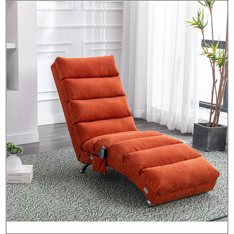 Chaise longue de massage en lin d'intérieur avec télécommande, longue chaise de massage électrique ergonomique avec 5 modes pour le bureau, le salon, la chambre à coucher