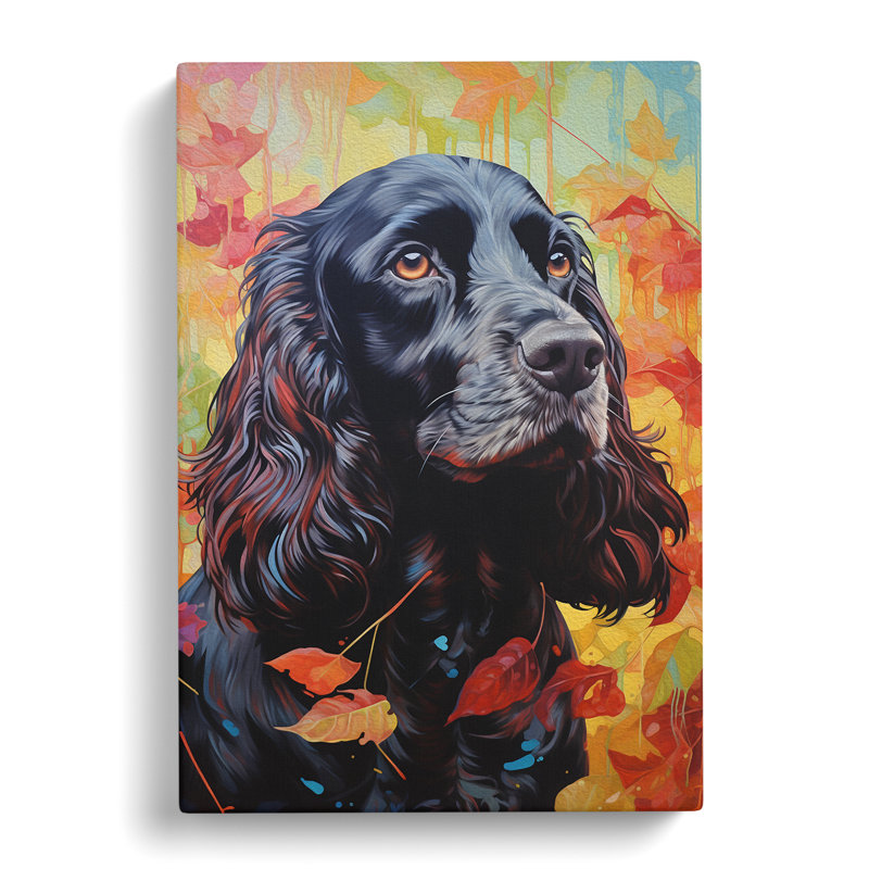 Cocker Spaniel Hard Edge Painting - Wrapped Canvas, 76cm H x 50cm W x 3cm D