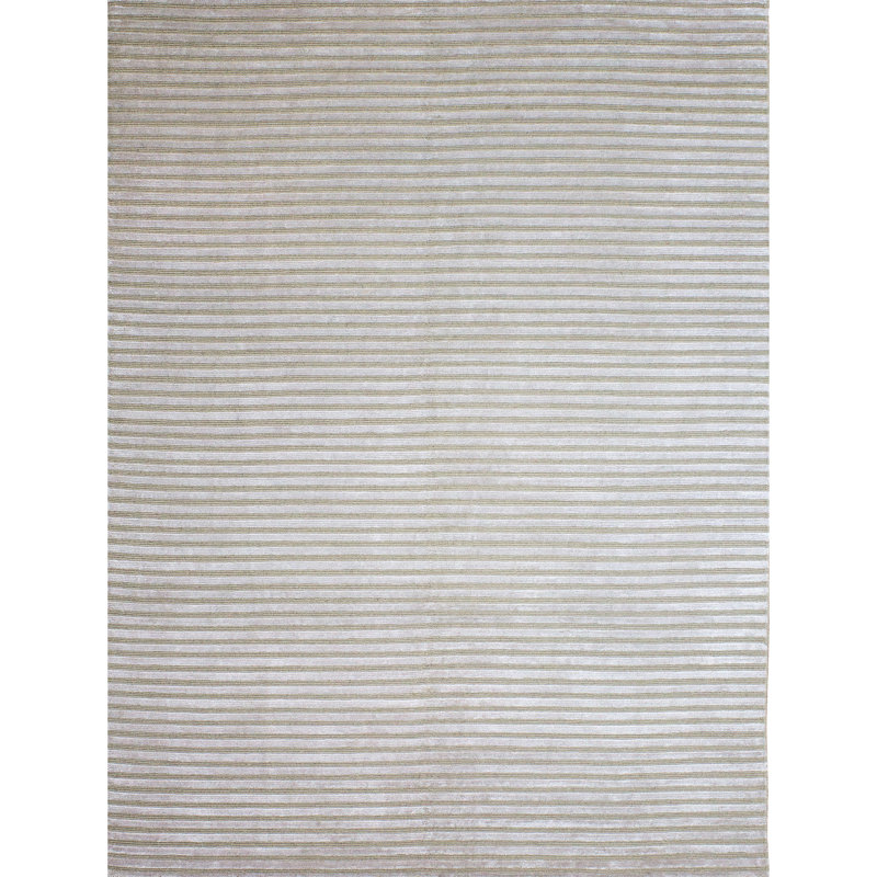 Striped Area Rug in Cream/Gray, Rectangle 9' x 12'