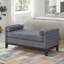 Grand repose-pieds rembourré en tissu Boucle avec coussins, banc de fenêtre rembourré pour le salon, banc d'entrée gris foncé-1530506991-1530506987