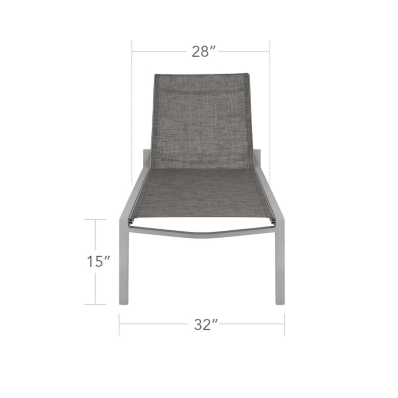 Fusion Armless Chaise, Tex White/Cloud Gray