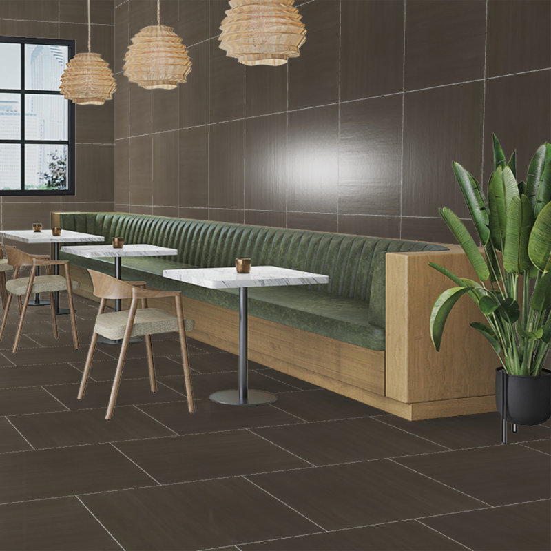 Refinery Semi-Polished 24'' W x 24'' L Porcelain Singular Tile, Shadow