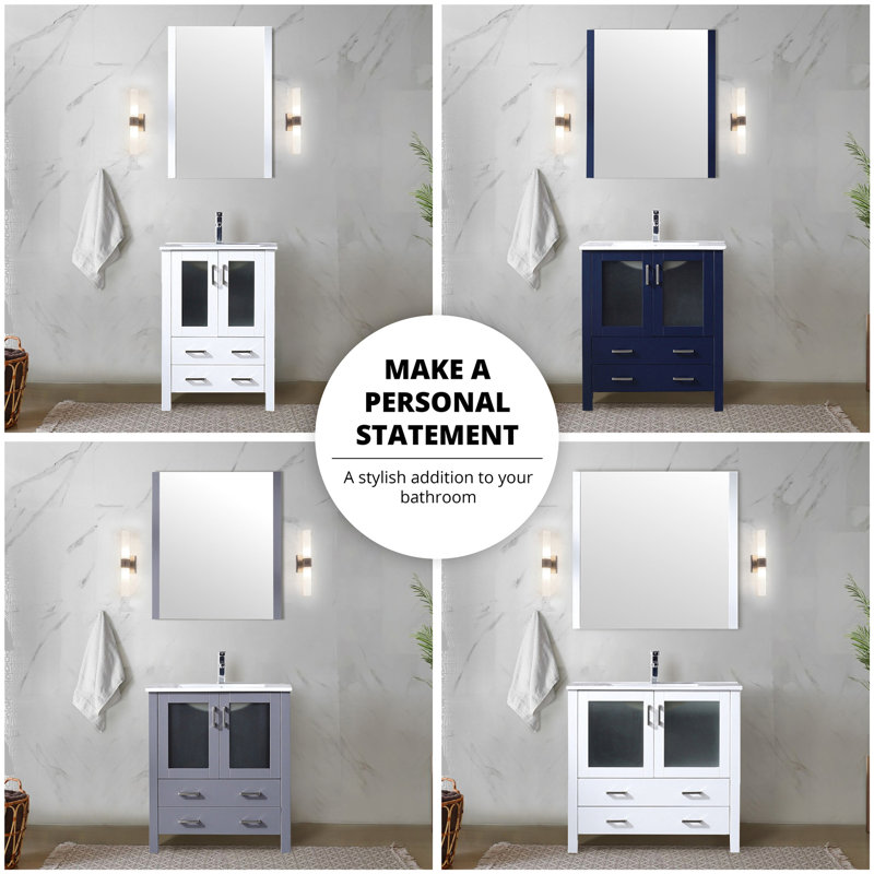 54 po Large meuble-lavabo blanc, armoires latérales, comptoir en céramique, 28 miroirs à fermeture en douceur, surface, assez de rangement pour les exfoliants avec coiffeuse, fermeture, teinture, nombreuses brosses