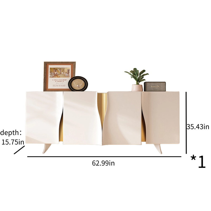 Buffet décoratif crème de style symétrique