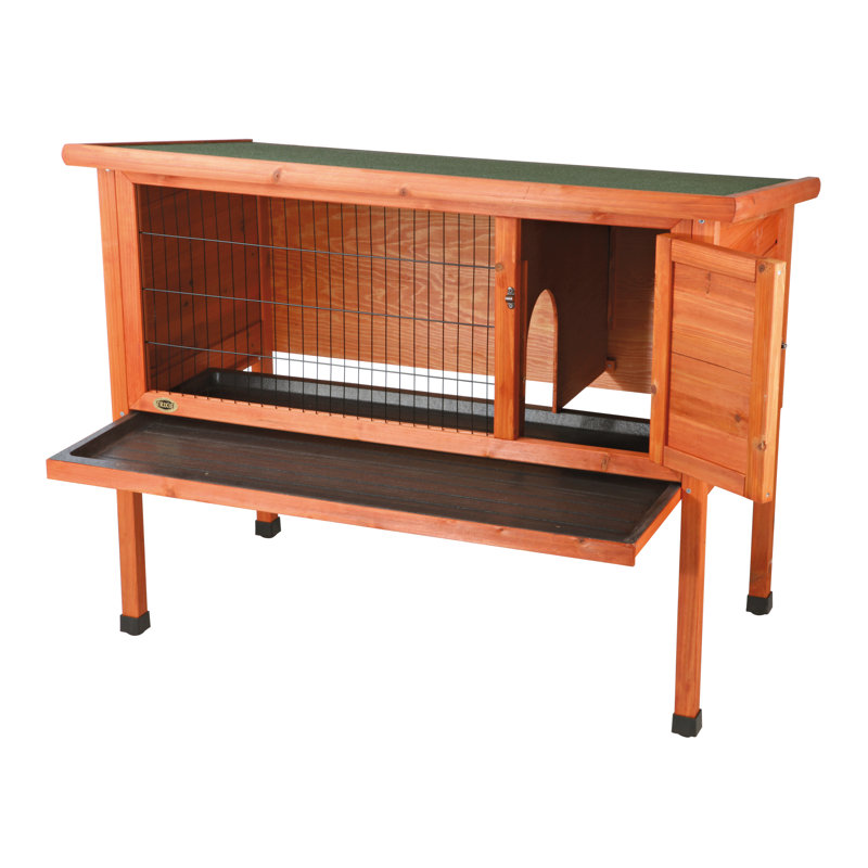 Large Brown Wooden Outdoor Small Animal Hutch with Tray