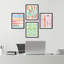 «Rainbow Pastel Paint Stroke Collage», ensemble de 4 reproductions de cadres photo simples-97762695-97762698