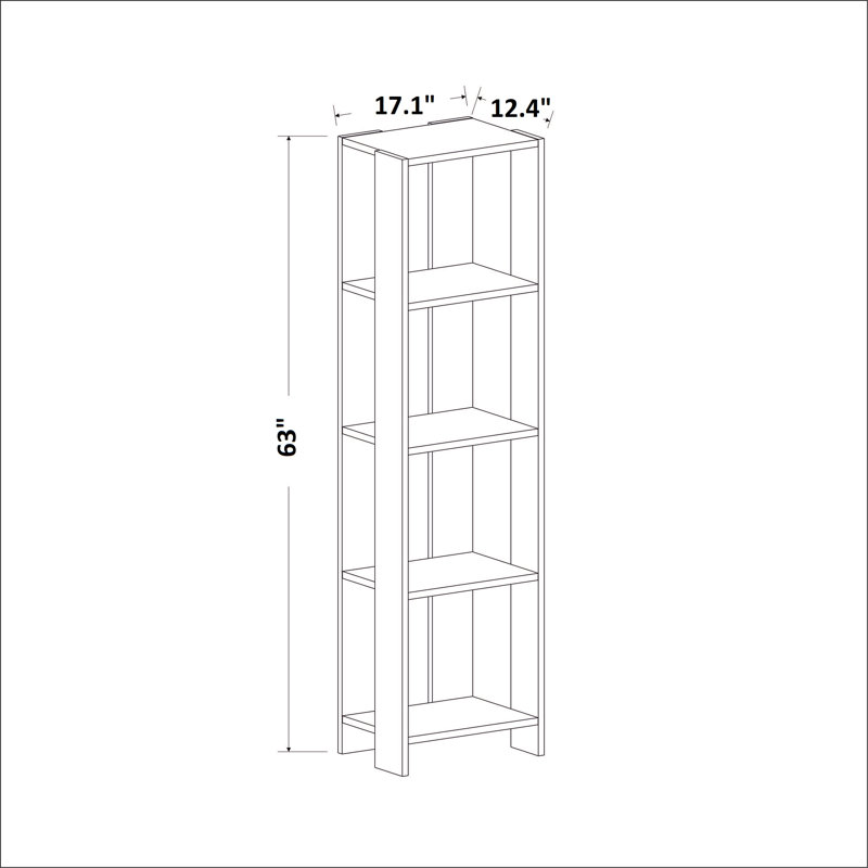 Conar Etagere Bookcase, White