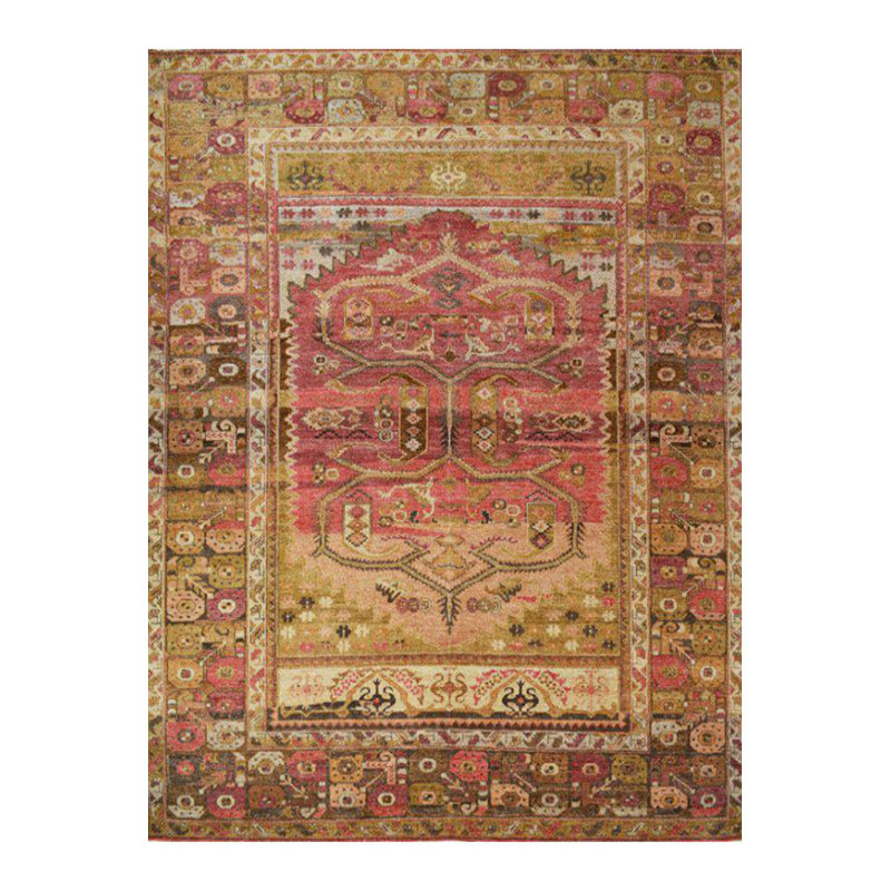 Tapis décoratif lavable à la machine à motif orange sur le thème traditionnel orange de la collection Barcelona