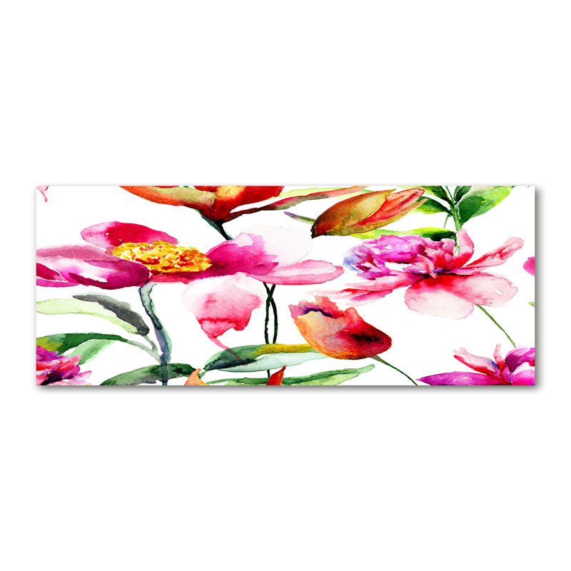 Wild flowers 1 Piece Wall Art, 50cm H x 125cm W x 2cm D, Canvas