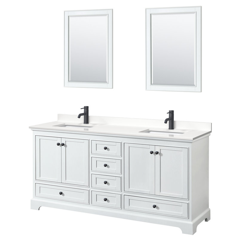 Ensemble de meuble-lavabo double Deborah, WDX13757, Chrome poli, Blanc