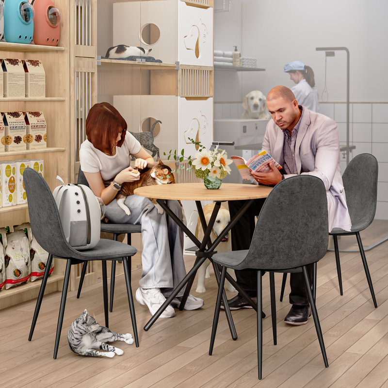 Harjovan 5-Pieces Compact Dining Table Set with Round Table Stylish Upholstered Chairs for Kitchen Dining Rooms or Breakfast Nook