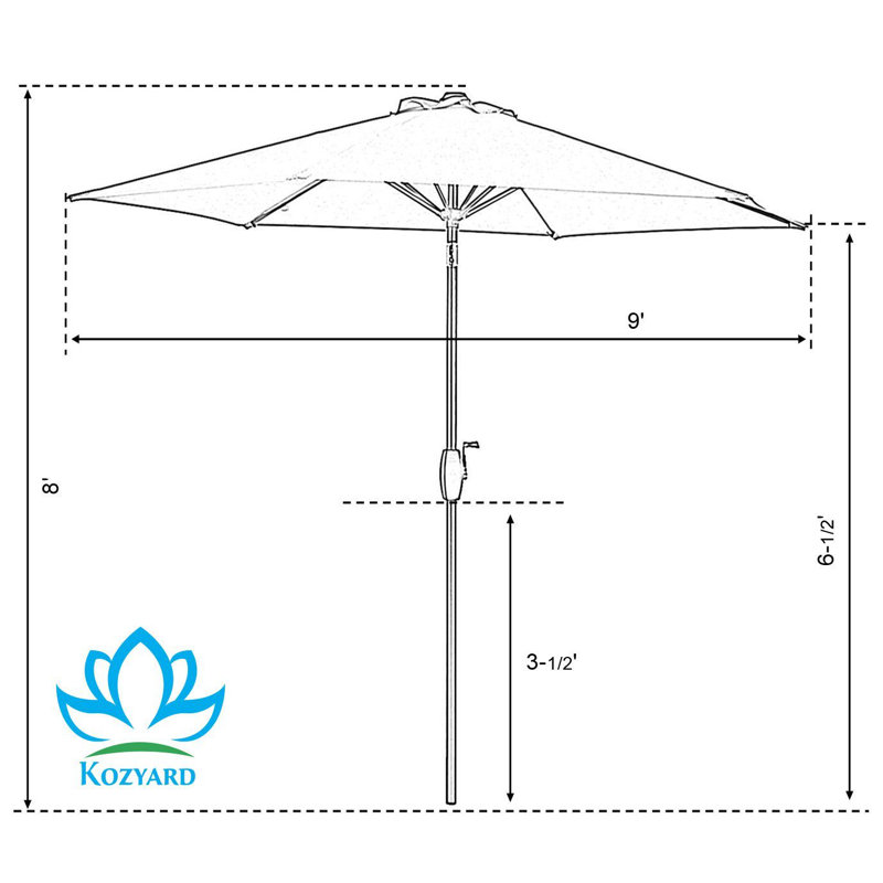 Parasol de marché 9 pi Keltner, bleu