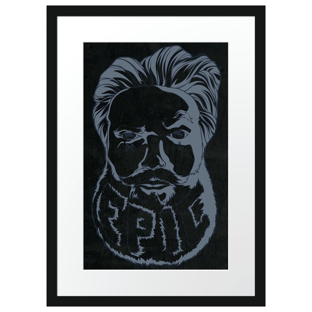 Gerahmtes Poster Epic Beard Black