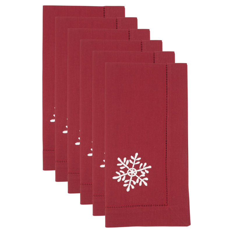 Ensemble de 6 serviettes de table Embr'D, Rouge