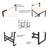 Set Of 2 Barstools Faux Leather Upholstered Bar Stools Modern Metal Frame Dining Chairs For Counter, Kitchen Island