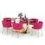 Ensemble de salle à manger rectangulaire à piédestal avec chaise tissée-919123654-919123652-919123661