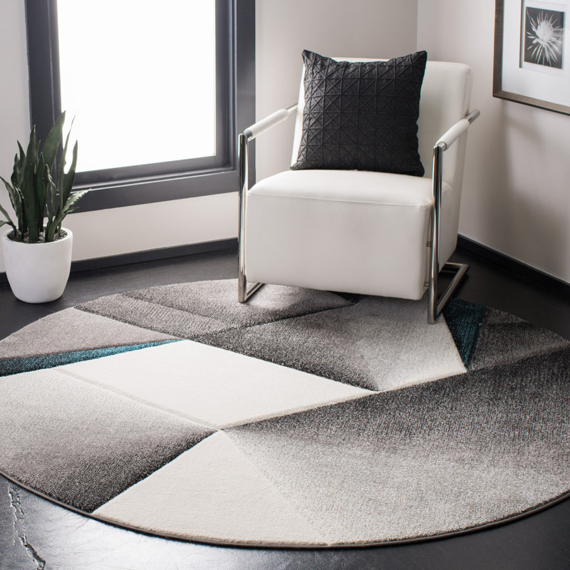 Vilica Performance Abstract Rug, Round 6'7"