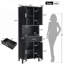Grande armoire de rangement moderne avec tablettes réglables, finition résistante à l'eau et fabrication en bois durable pour une utilisation polyvalente-1379304654