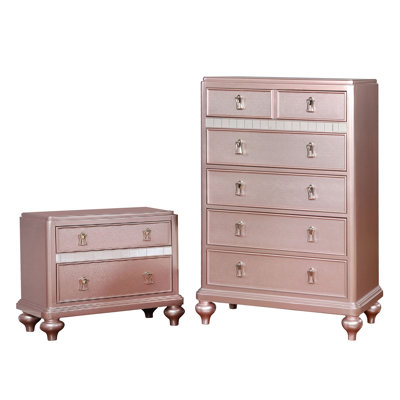 Annistyn 2 Piece Solid Wood Bedroom Set