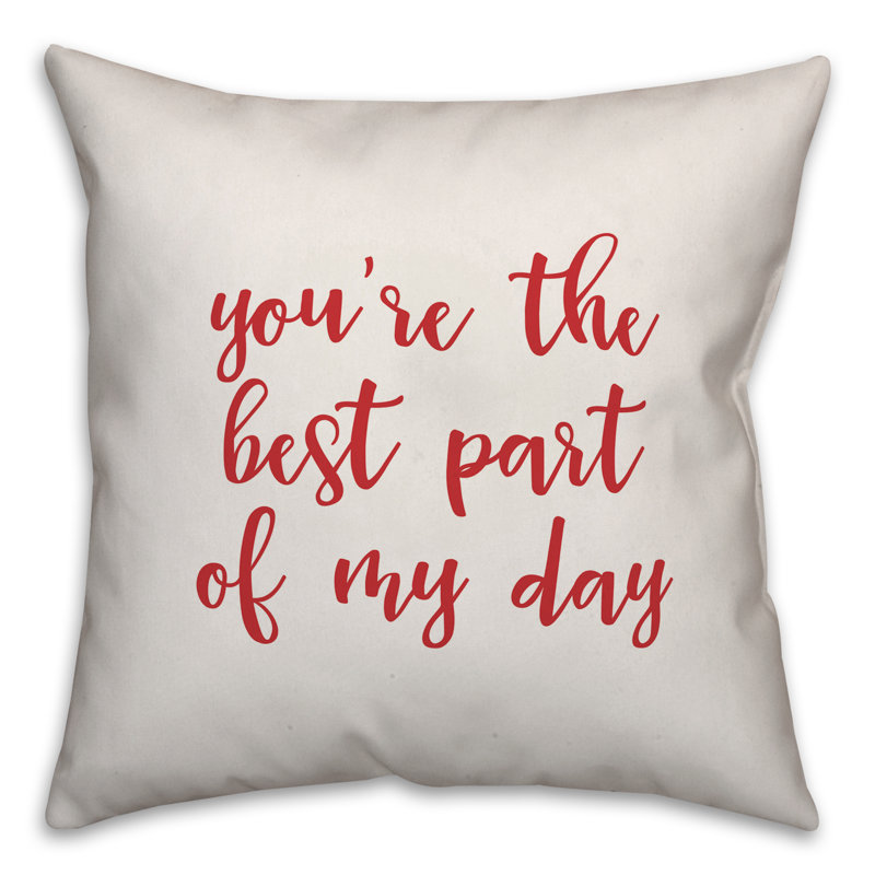  Coussin You Are The Best Part of My Day, Blanc / rouge, Coussin décoratif