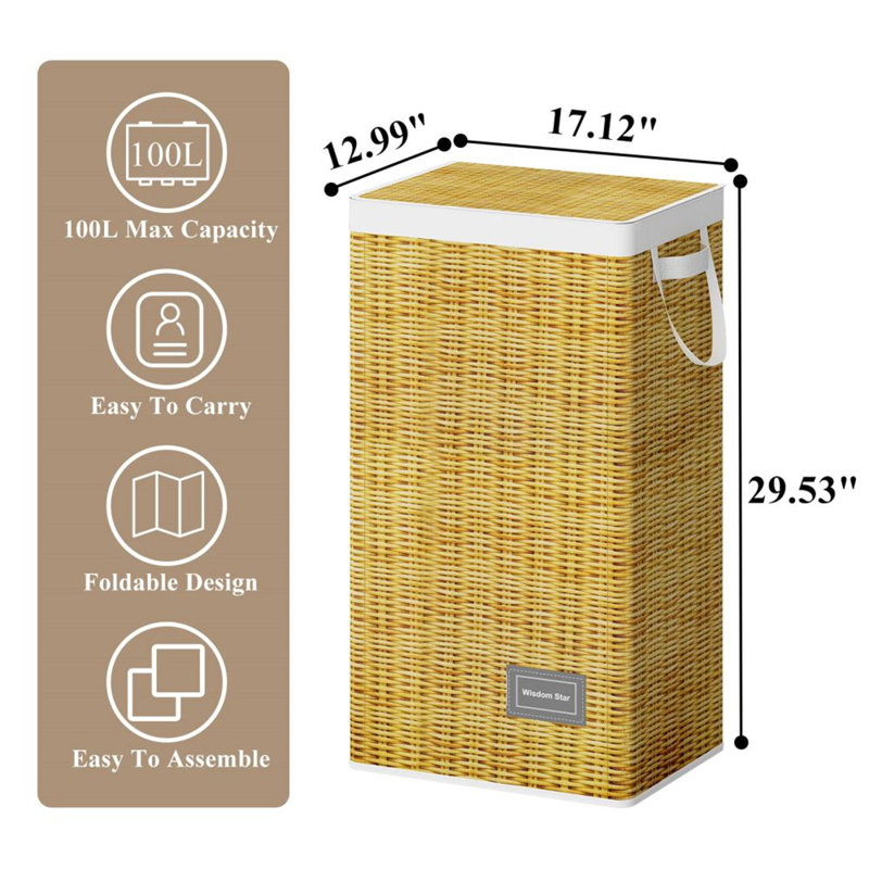 Panier à linge en toile avec poignées