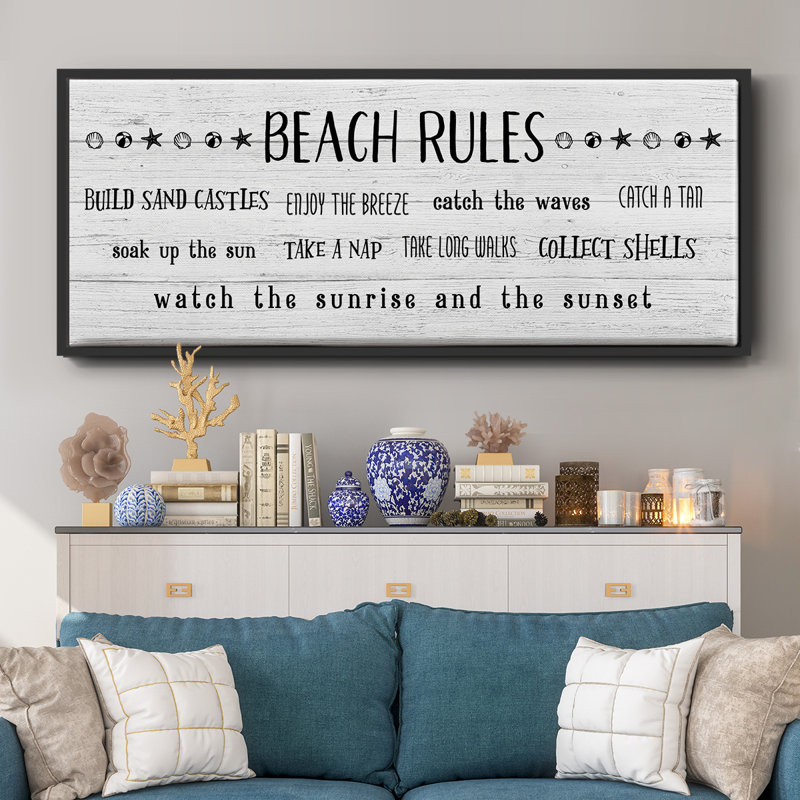 Rules of the Beach - Toile encadrée, H 12 po x l 30 po