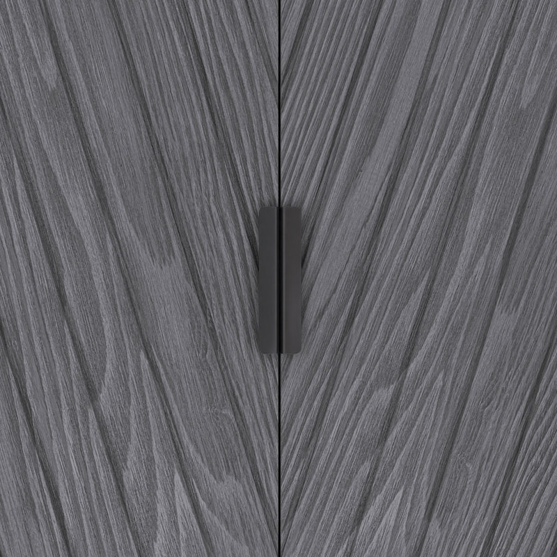 Armoire de salle de bain murale rayée 26 "avec portes et tablette, Noir mat
