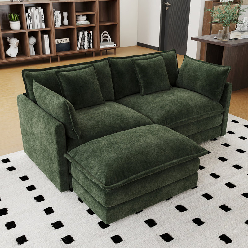Sofa, Green Chenille