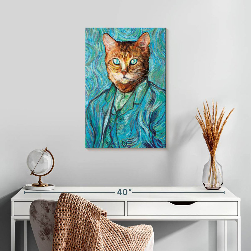 Ketti Van Gogh Inspired Cat Portrait, 24" H x 16" W