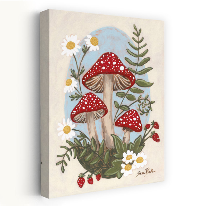 Cottage Grove - Champignons contemporains, crapauds rouges, H 24 po x l 16 po