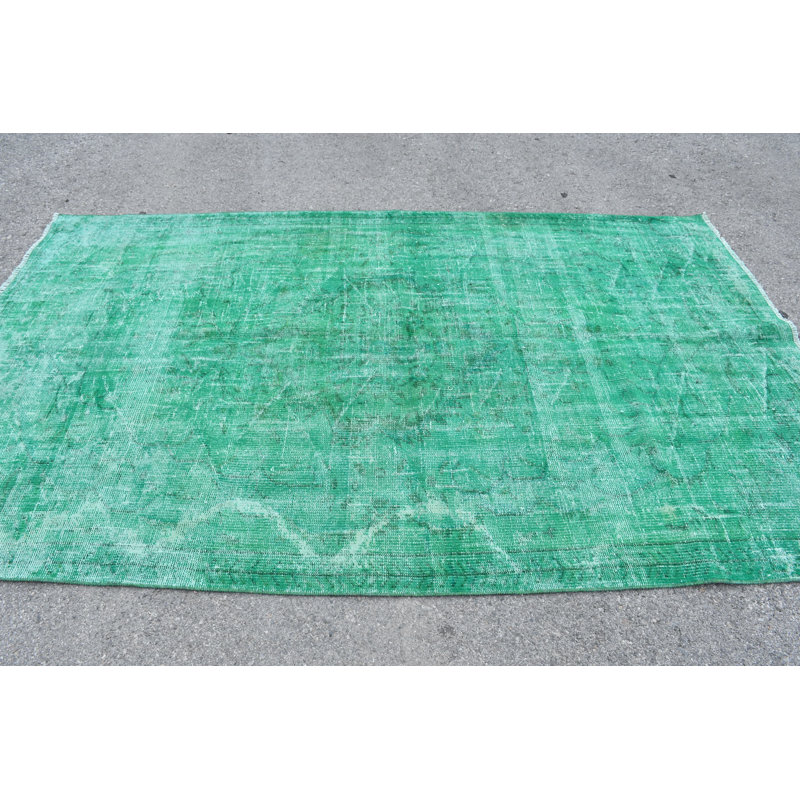 Tapis turc rétro fait à la main idéal pour les décors bohémiens et les espaces verts