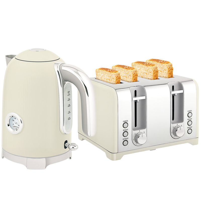 Kettle and Toaster Set, Grey/Silver