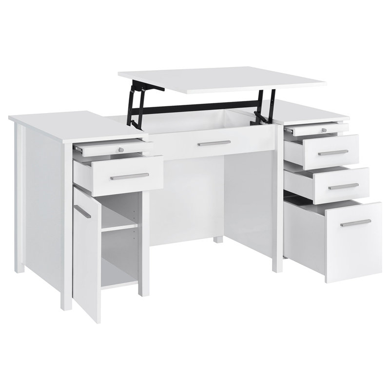 Bureau à 4 tiroirs Rayna, Blanc