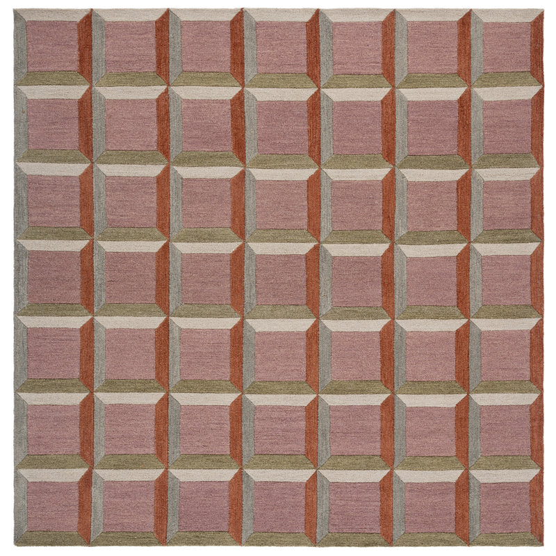 Tapis géométrique touffeté à la main Nickelsen, Carré 7 pi