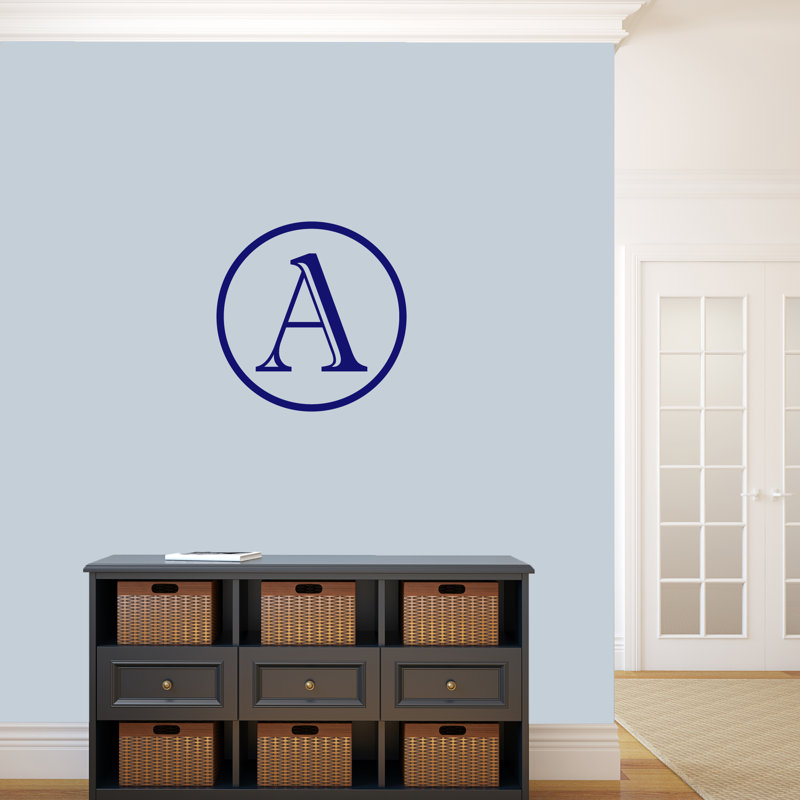 Adhésif décoratif personnalisable à monogramme Contemporary, Bleu marine