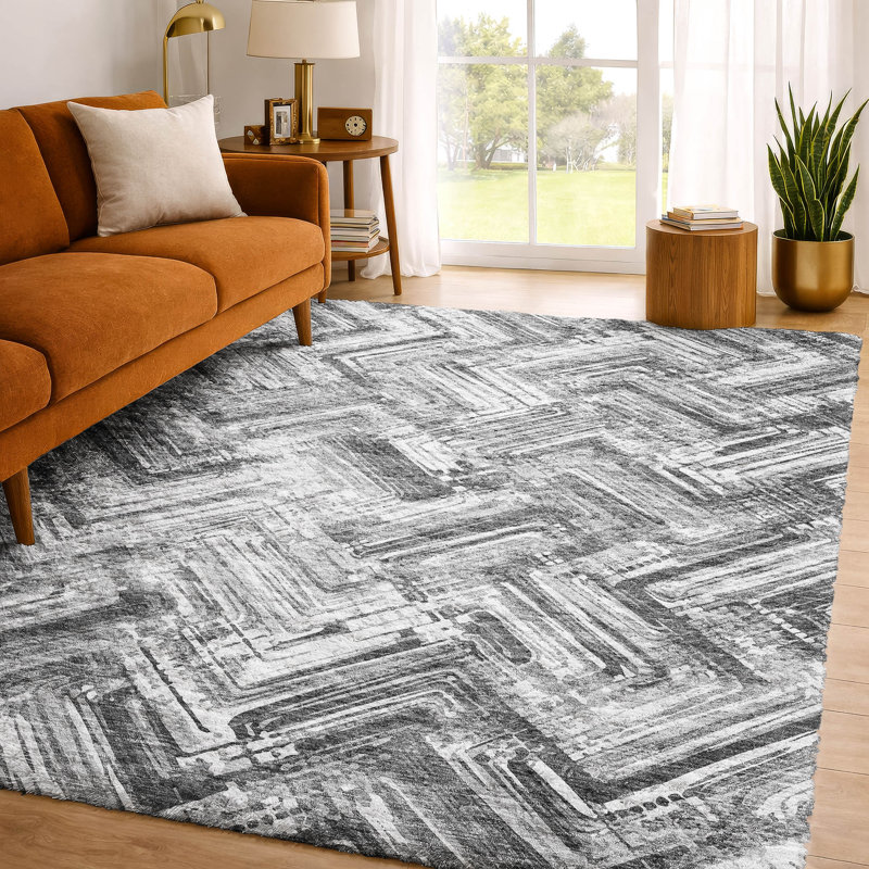 Tapis à poil long de qualité supérieure lavable à la machine ADS630, Gray, 9' x 12'