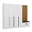 Support de couloir moderne, panneau de particules enduit de mélamine blanche, 106,3 x 82,7 x 13,8 pouces | 100% durable, design élégant | Parfait pour les vestibules et les espaces de vie, solution de rangement élégante pour votre maison-102347060