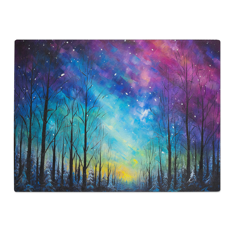 Northern Lights Palette Knife No.3  Glass Chopping Board