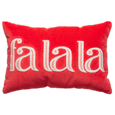 VELVET LUMBAR PILLOW  FA LA LA