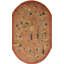 Antique Wool 1920s Oval Hand Knotted Pile Coral / Salmon Pink Rug