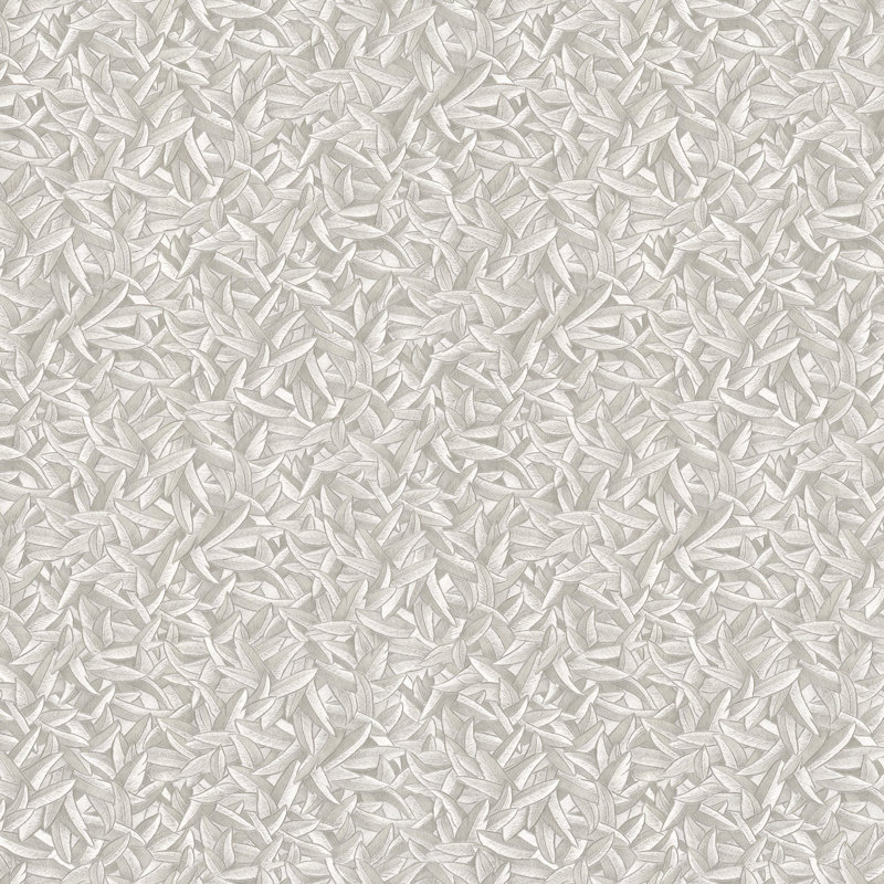 Air Collection Leaves Sheen Textured Wallpaper Roll, White
