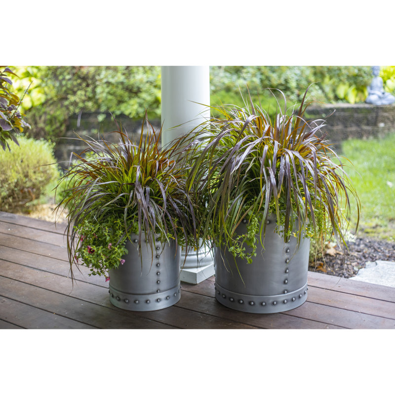 Ensemble de pots de fleurs en acier 2 pièces maytown, Zinc, H 9 po x l 9 po x P 9 po