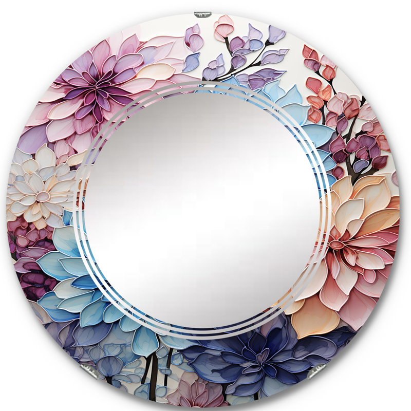 Portsea - Miroir mural moderne rond, 24 po x 24 po