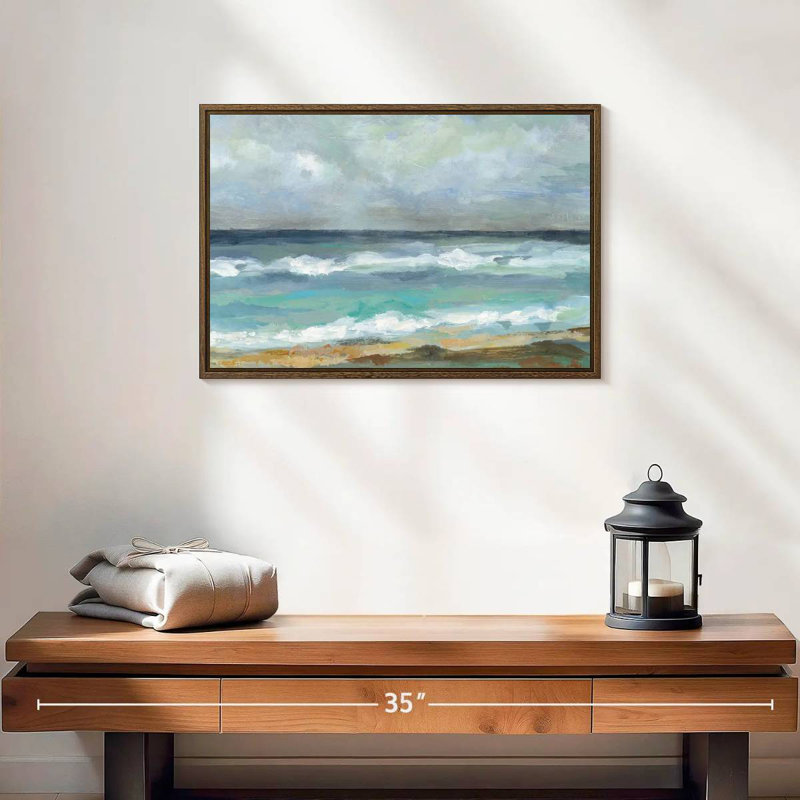 Seashore Day, 19" X 13", Floating Frame Walnut