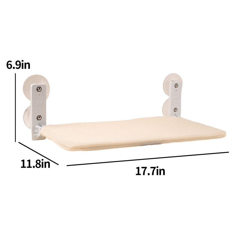 Hamac pliable pour chat avec fenêtre à l'intérieur, Beige, Grand L 6,9 po x l 17,7 po