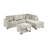 Sectional sofa with chaise longue and footstool