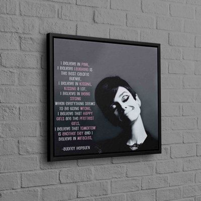 Audrey Hepburn, art mural sur toile de coton inspiré de citations inspirantes pour un ajout inspirant à votre décor