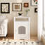 Meuble de litière pour chat, maison de chat d'intérieur en bois avec armoire fermée, meuble de litière caché avec tablette de rangement, table d'appoint moderne pour salon ou chambre à coucher - blanc